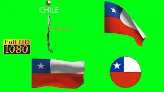 Chile Countri Map & Flag Collection