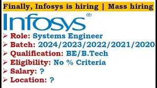 🔥Infosys is hiring 2024/23/22/21/20 batch | Step by Step process to apply 