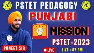 PSTET PUNJABI PEDAGOGY | MISSION PSTET-2023 | LIVE 07:00 PM | BY PUNEET SIR