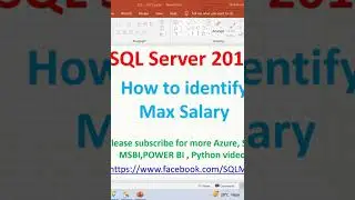 Max Salary in SQL