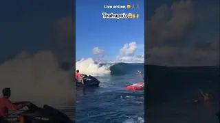 Pro Surfer Crosby Colapinto gets Blown out of the Wave of Day at Teahupo’o😱 #surf #surfing #wsl