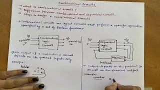 Combinational logic circuits/ Difference between combinational and sequential circuits/ design steps