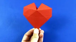 Origami paper heart - volumetric heart Valentine