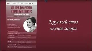 VIII Международный вокальный конкурс им. В. Левко. Круглый стол членов жюри. 06.04.2024.