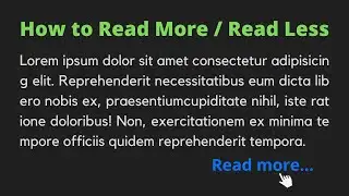 Read More / Read Less: JavaScript Tutorial