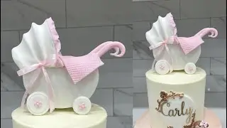 How to make a fondant stroller cake topper | Cake decorating tutorials | Sugarella Sweets