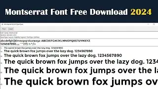 Montserrat Font Free Download 2024 । Photoshop Font Download and Install