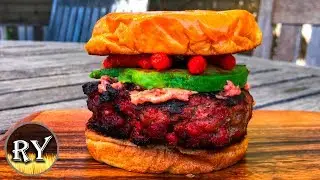 Flamin' Hot Cheetos Burger Grilled On The Weber Kettle