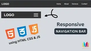 Responsive Navigation Menu Bar using HTML CSS & JavaScript  (for beginners) #navbar