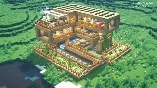 Minecraft How to Build a Wooden House ｜Minecraft Modern House Tutorial (3/100)