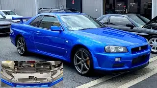 Special installment on Baysideblue Nissan Skyline GT-R R34 before shipped to Australia