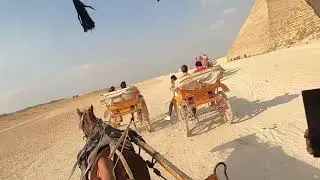 Horse carriage ride through the Pyramids, Giza