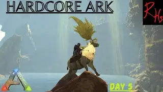 HARDCORE ARK (No Deaths) Day 5 - Ark Survival Evolved - The Center