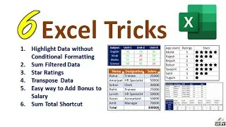 6 Excel Tricks and Tips | Learn Ms-Excel Shortcuts and Formulas