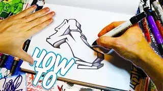 How To Draw 3D Graffiti Vanishing Point Letter C