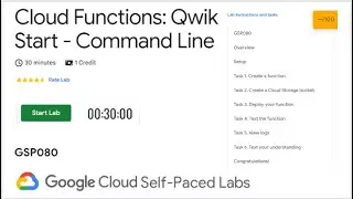 Cloud Functions: Qwik Start - Command Line | GSP080 | Google Cloud | QUICK-GCP-LAB | 2024 