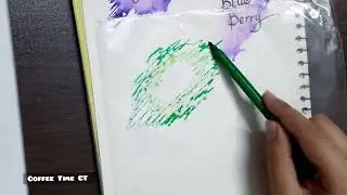 Green water colour background using colour markers | Coffee Time CT