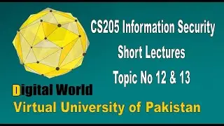 CS205 Information Security Short Lectures Topic No 12 & 13