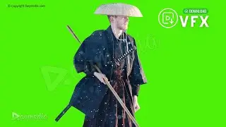 Samurai Green Screen footage Katana Ninja Chroma Compositing in After Effects