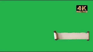 Scroll opening animation | scroll green screen 4k