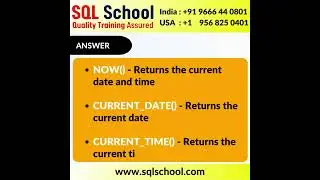 #Day9 #Interview #FAQ #SQLSchool || Define some of the Date and Time Functions in SQL?