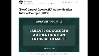 Laravel Google 2FA Authentication Tutorial