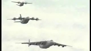 Formation flight of Antonov An-225, Antonov An-70 and Antonov An-140