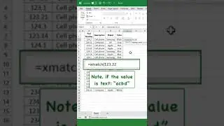 #excelfunctions Use XMATCH to look for a value and get its location from the range #shorts