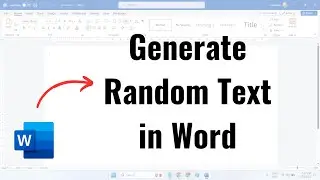 How to generate random text in Ms Word | Automatically Generate Random Text in Word [2024]