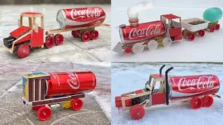 4 Amazing ideas for Fun or Simple Ways to Make a trucks  using Coca Cola Bottles