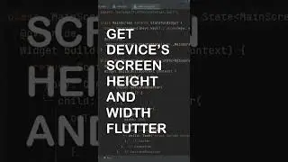 How to Get Devices Screen Height and Width in Flutter #shorts