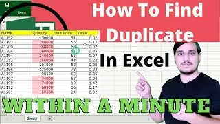 How to Remove Duplicates in Excel |Conditional Formatting