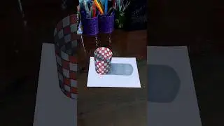 DIY 3D illusion of Cylinder 🔥