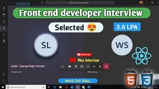 Fresher - Front end developer interview 2024 | web developer interview | Reactjs developer interview