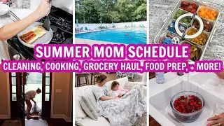 SUMMER DAILY ROUTINE OF A MOM | CLEANING, COOKING, GROCERY HAUL, FOOD PREP | AMY DARLEY ROUTINE