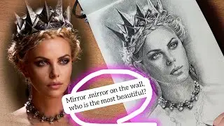 learn the best method in the world for drawing faces |Charlize Theron|fast drawing