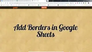 Add Borders in Google Sheets