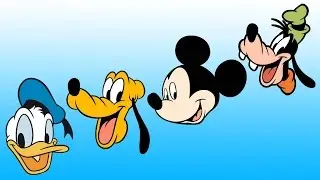 Disney and friends cartoons - Donald, Mickey, Pluto and Goofy