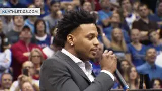 #25 Brandon Rush's jersey is retired // Kansas Basketball // 2.22.17