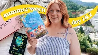 book club & thrilling beach reads 🏖️💀 summerween reading vlog day 1 + 2