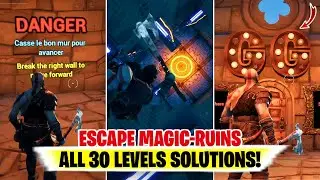 Fortnite ESCAPE MAGIC RUINS Solutions (ALL 30 LEVELS) | Tekao_YT Escape Room Solutions