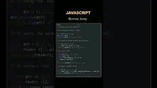 Reverse Array in #javascript #coding #shorts