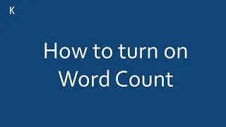 How to Turn On Word Count in Word