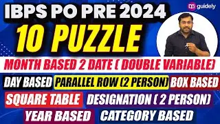 IBPS PO PRE 2024 PUZZLE BOOSTER CLASS IBPS PO PRE 2024 REASONING BY ROHIT SIR