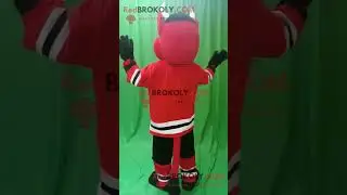 Red and Black Devil Mascot Costume with a Sporty Jersey: Hellishly Hilarious