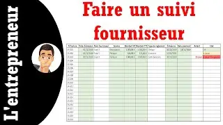 Faire un suivi fournisseurs sur Excel