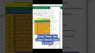 Excel Trick Get Latest Stocks Data in Excel. Use the Stock Data Types!