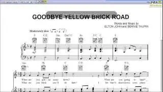 Goodbye Yellow Brick Road by Elton John - Piano Sheet Music:Teaser