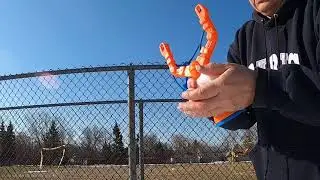 Rapid Strike Slingshot with a Snowball Maker Beneath it for Kids and Adults Fun Games