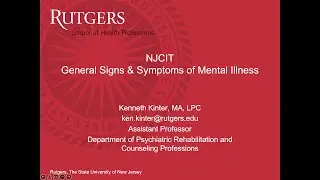 NJCIT General Signs & Symptoms of Mental Illness